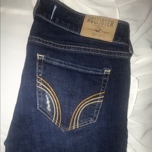 Hollister distressed “super skinny” jeans.